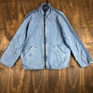 Free People Womens Jacket Blue Dolman Quilted Knit Gorpcore Small